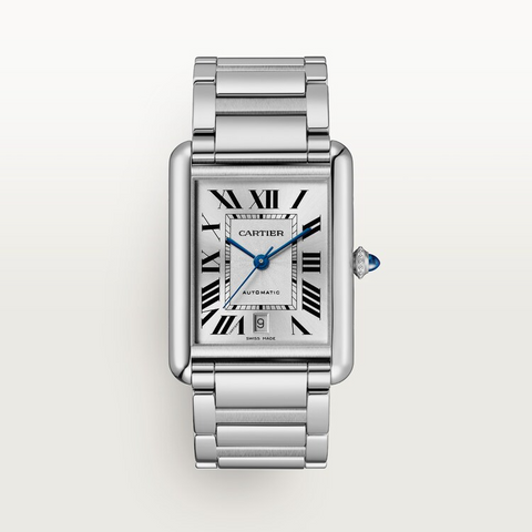 Unworn Tank Must, Extra-large Stainless Steel, 41mm x 31mm, Ref# WSTA0053, box and papers