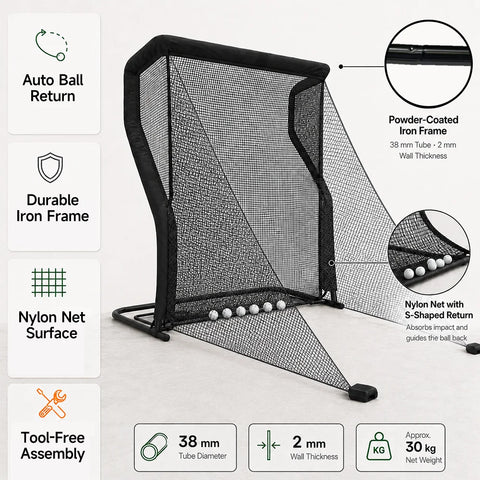 Heavy Duty Freestanding Silver Aluminum Alloy Golf Hitting Training Garage Home