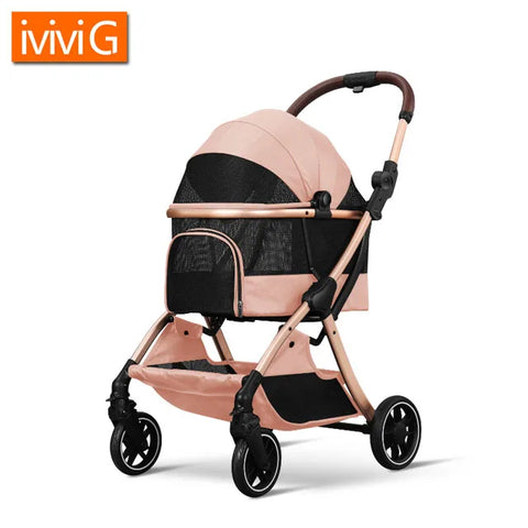 2-in-1 Folding Dog and Cat Stroller