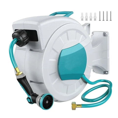 Retractable Garden Hose Reel With Retractable Hose 1/2 In X 100 FT Automatic