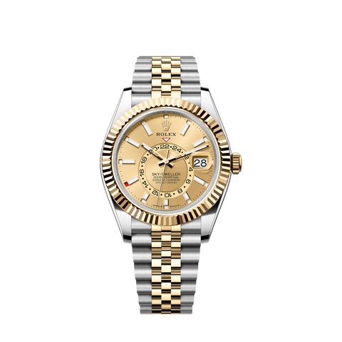 Sky-Dweller, 42mm, Oystersteel and 18k Yellow Gold, Champagne, Jubilee,Ref# 336933-0002