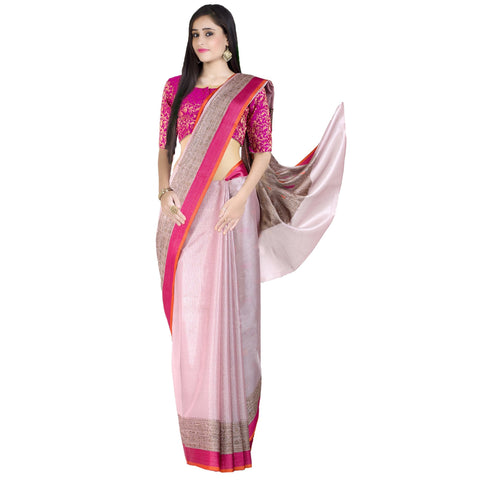 Chandrakala Beige Banarasi Silk Saree