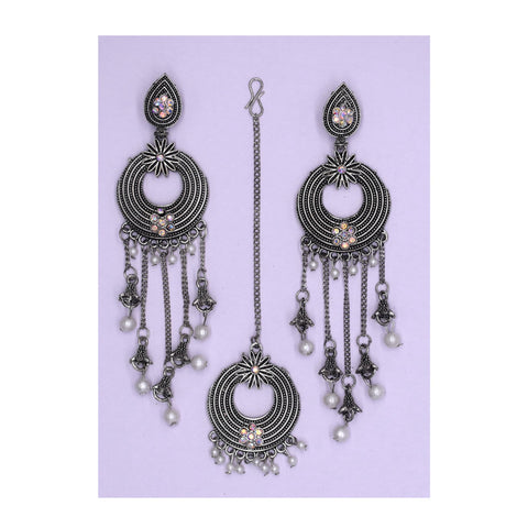 Jyesh Jewel Silver Jhumka Earrings