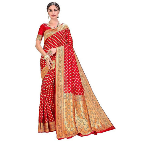 Nishtha Chadda Red Banarasi Silk Saree
