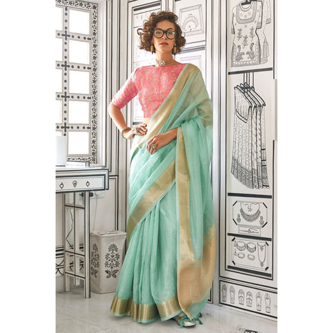 Saree Buta Blue Chiffon Saree