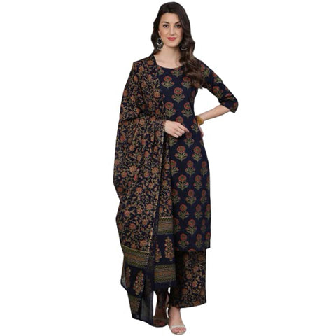 Vintflea Blue Cotton Salwar Suit