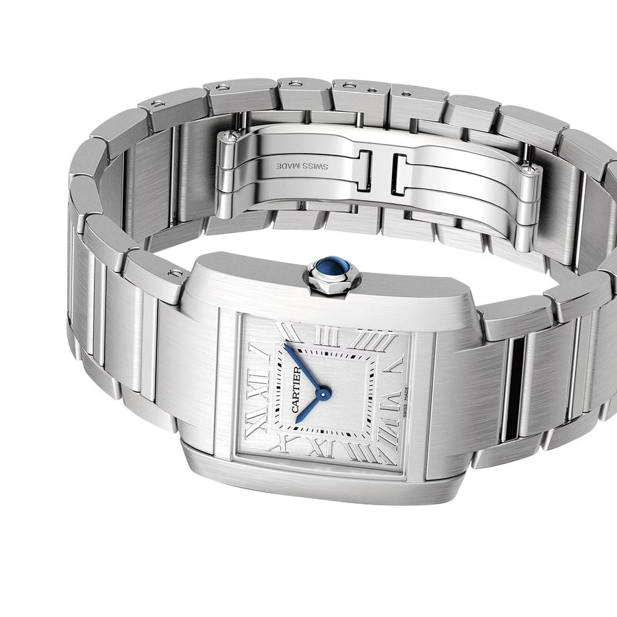 Unworn Tank Francaise, Medium Stainless Steel, 32mm x 27mm, Ref# WSTA0074, box and papers