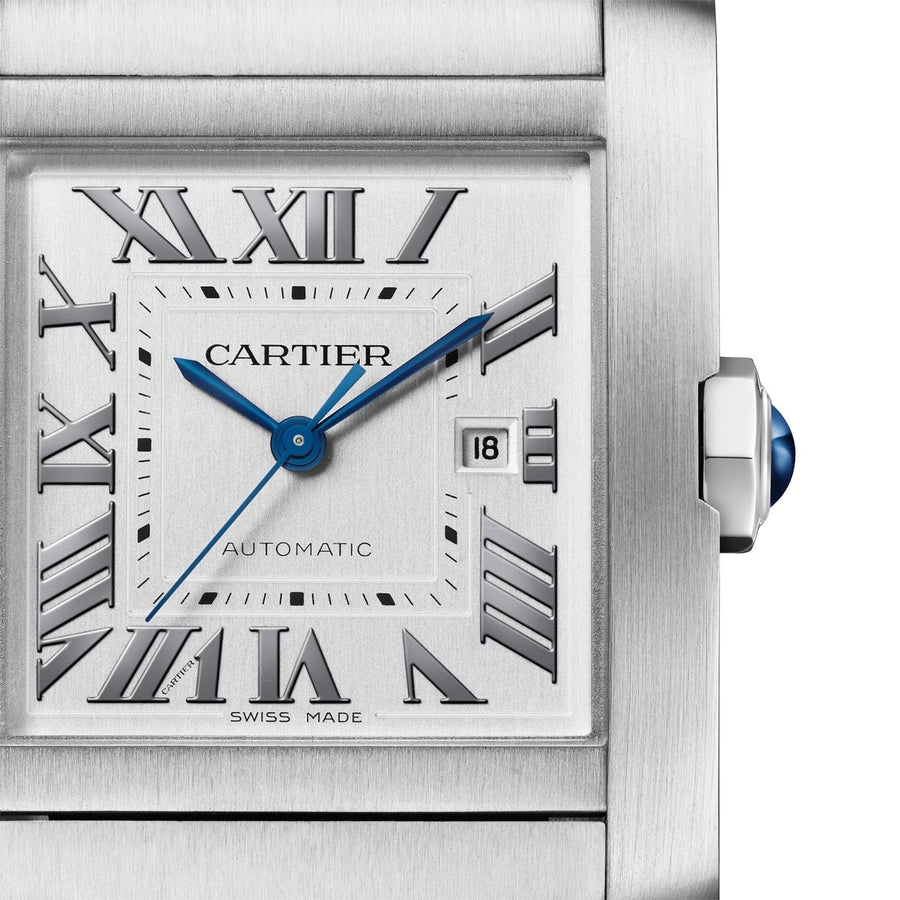 Unworn Tank Francaise, Medium Stainless Steel, 32mm x 27mm, Ref# WSTA0074, box and papers