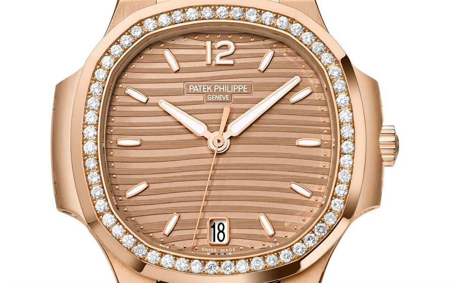 Nautilus Ladies Automatic Watch, 18k Rose Gold and Diamonds, 35,2mm, Ref# 7118/1200R-010