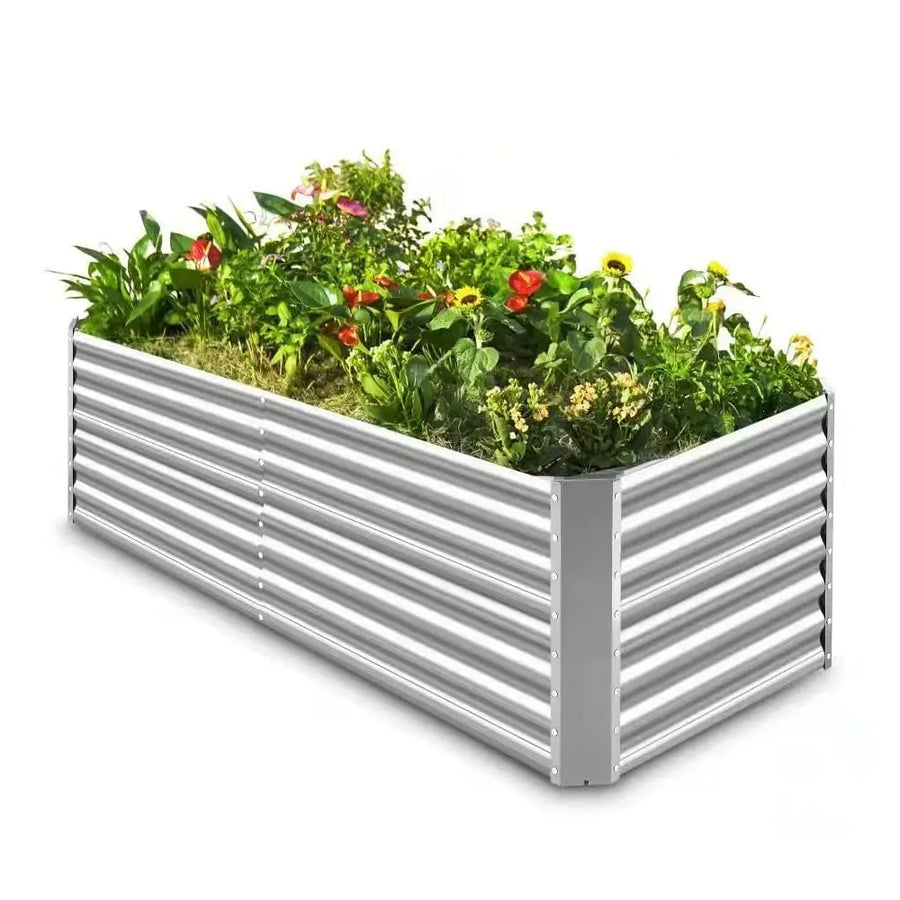 Easy Assembly Galvanized Raised Planter Box
