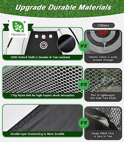 Portable 2m Golf Practice Net With Hole And Carry Bag For Target Practice And