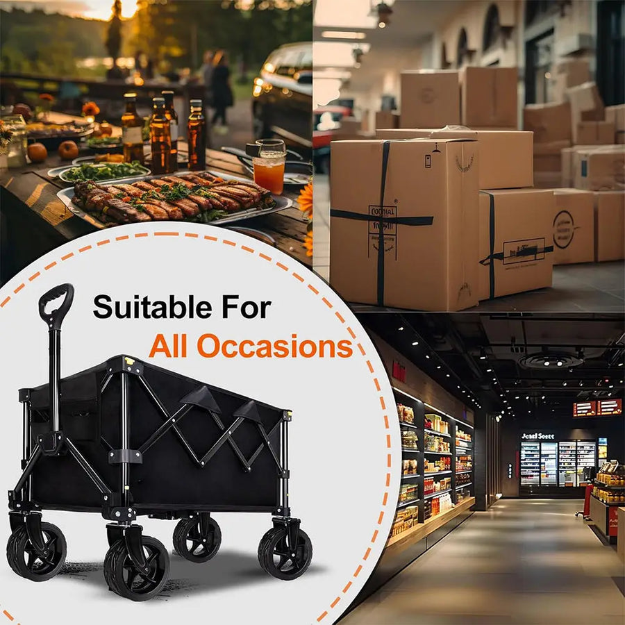 4 Way Portable Shopping Wagon Multifunctional Outdoor Camping Beach Fishing