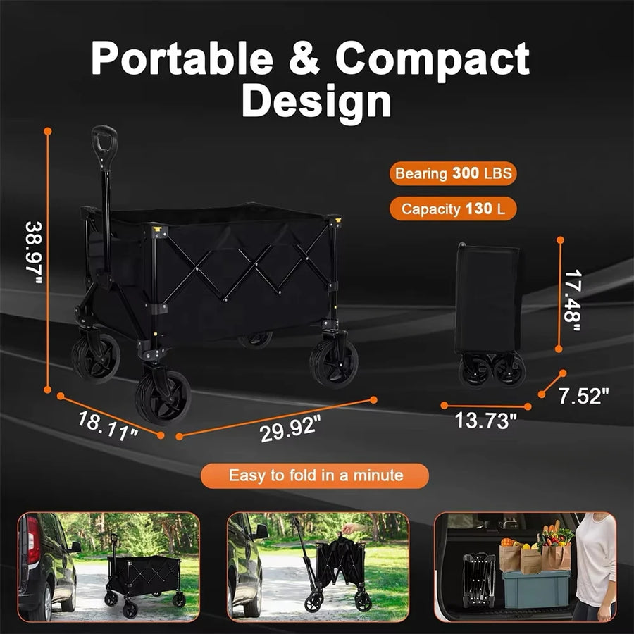 4 Way Portable Shopping Wagon Multifunctional Outdoor Camping Beach Fishing