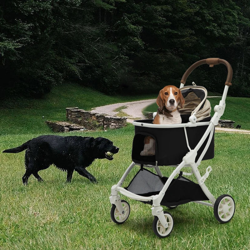 Pc26 Stable 4 Wheel Pet Wagon Cart Foldable Heavy Load Dog Trolley Portable