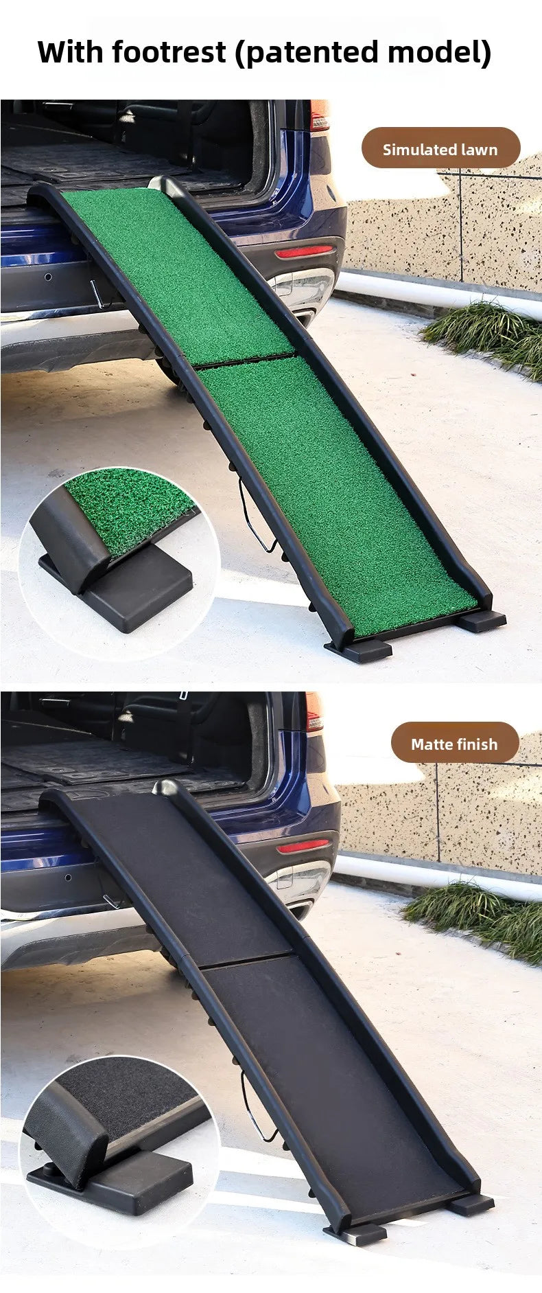 Large Dog Vehicle Access Ramp Wear Resistant Pp Foldable Pet Climbing Stair