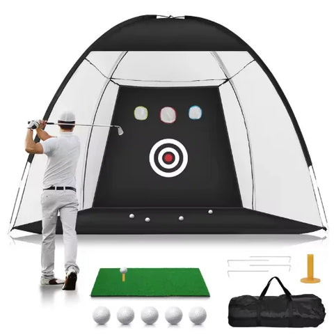 10*7portable Golf Hitting Practice Net With Target Golf Training Hitting Aid Nets