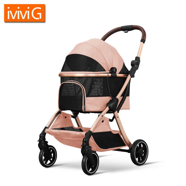 2-in-1 Folding Dog and Cat Stroller