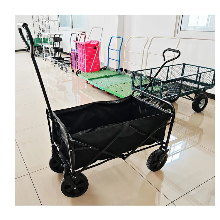 Collapsible Wagon Folding Wagon Cart With Wheels 154lbs Heavy Duty Wagon Outdoor