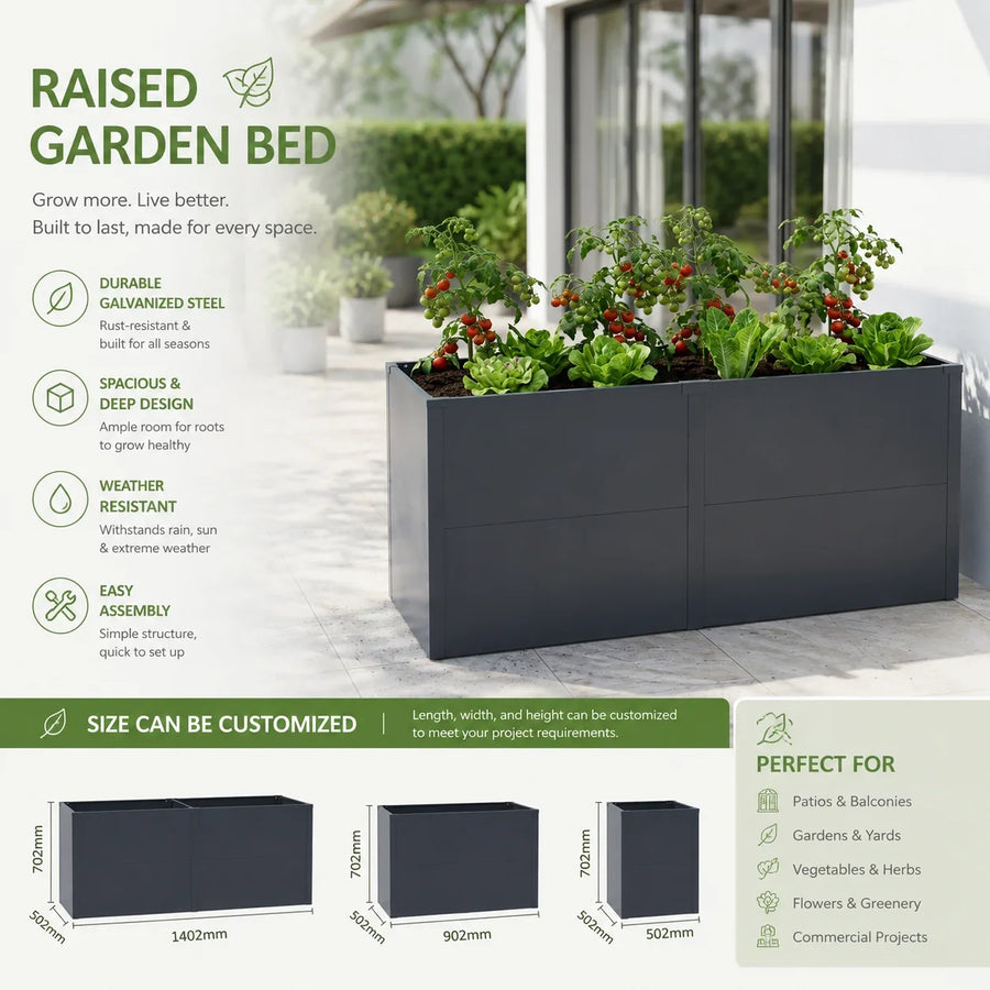 Raised Garden Bed Weather Resistant Metal Raised Beds Galvanized Steel Raised