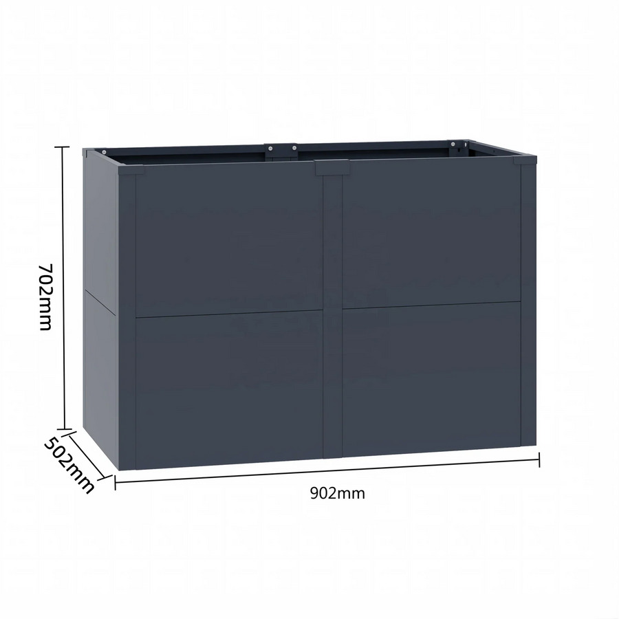 Raised Garden Bed Weather Resistant Metal Raised Beds Galvanized Steel Raised - M - 90 x 50 x 70 cm