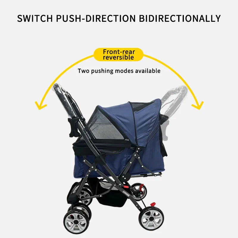 Cat Dog Portable Lightweight Pet Stroller