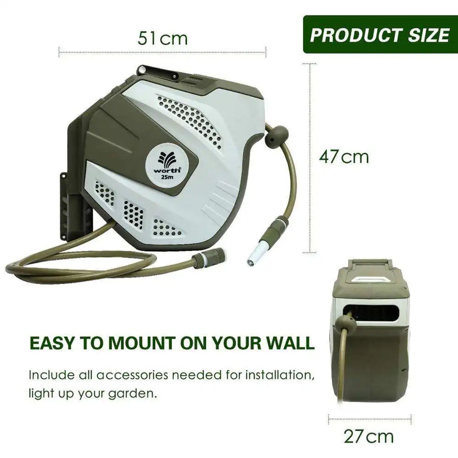 Hot Selling 25m Water Hose Reel Automatic Retractable Hose Reel Set Watering