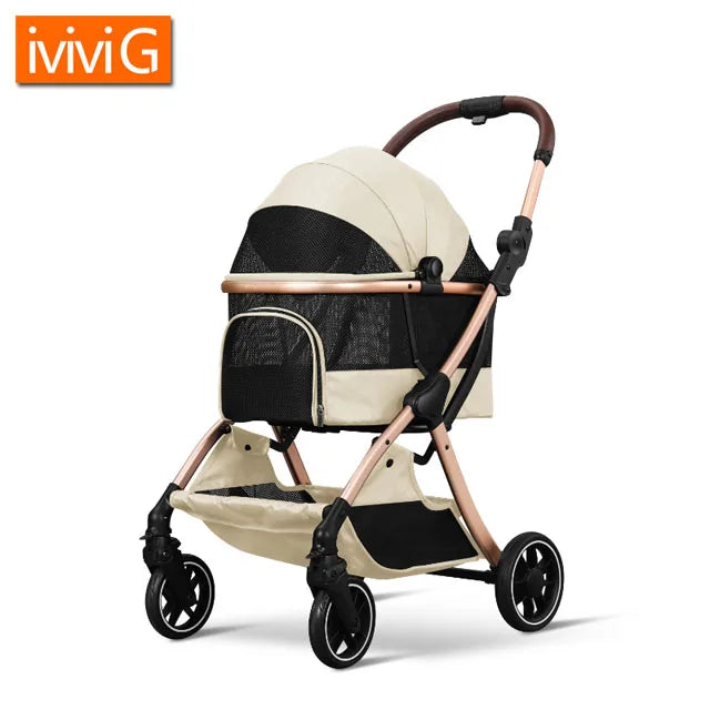 2-in-1 Folding Dog and Cat Stroller