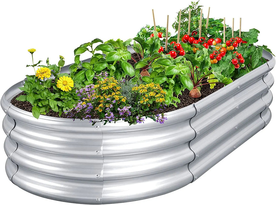 Easy Assembly Galvanized Raised Planter Box