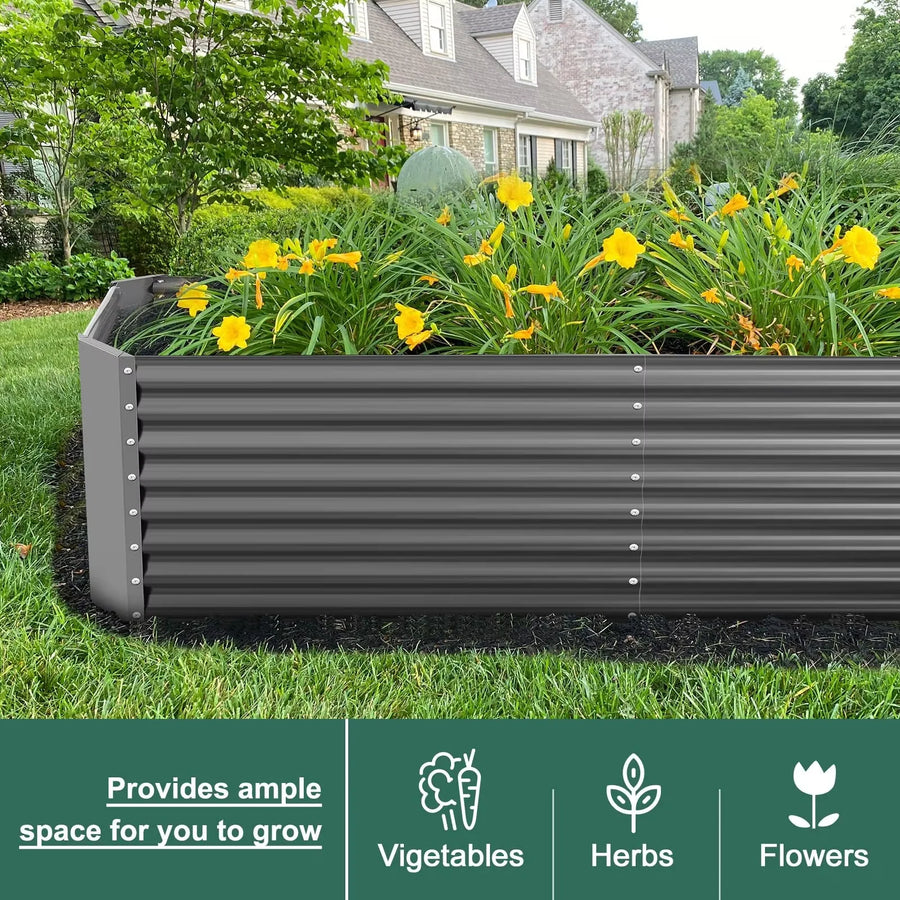 Galvanized Metal Raised Garden Bed Kit