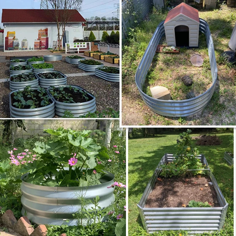 Easy Assembly Galvanized Raised Planter Box