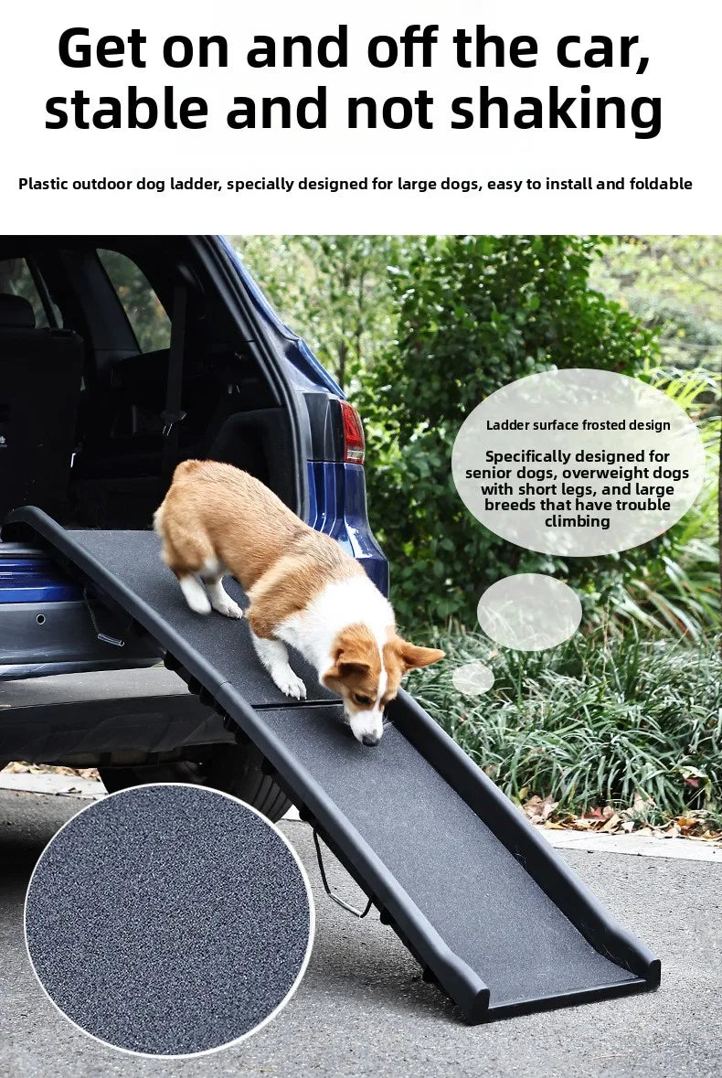 Large Dog Vehicle Access Ramp Wear Resistant Pp Foldable Pet Climbing Stair