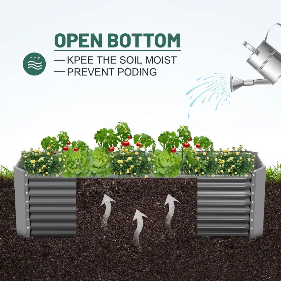Galvanized Metal Raised Garden Bed Kit