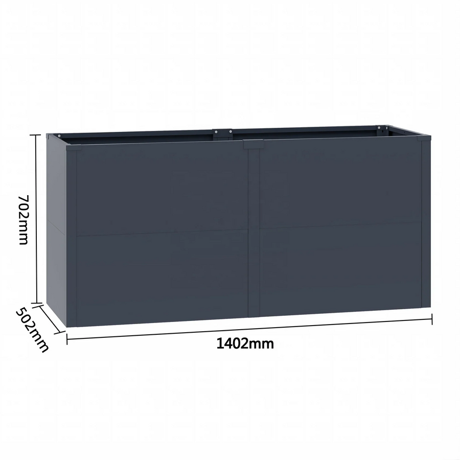 Raised Garden Bed Weather Resistant Metal Raised Beds Galvanized Steel Raised - L - 140 x 50 x 70 cm