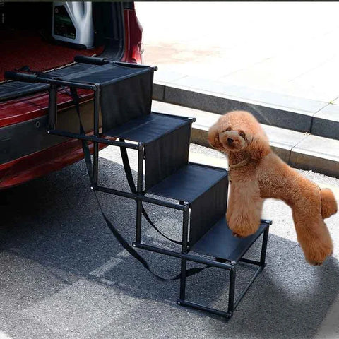 Customized Black Oxford Folding Cat Car Ramp Portable Non-slip Pet Ladder For SUV