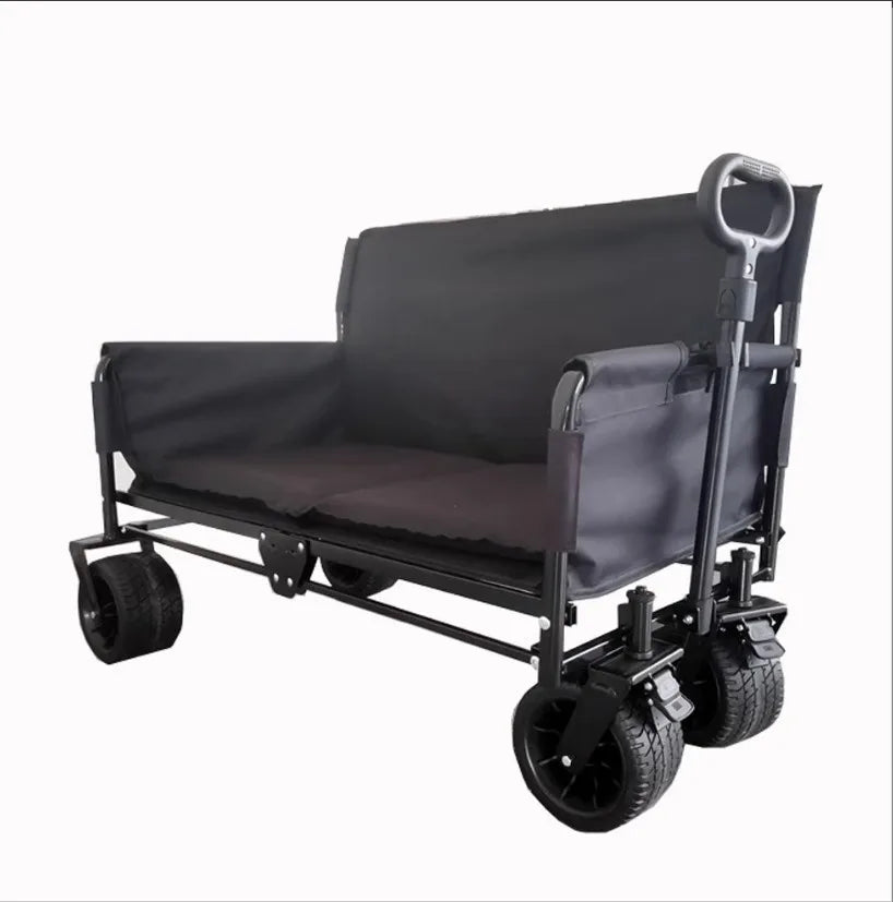 Jxft Multifunctional Four-wheel Metal Outdoor Folding Wagon Reclining Sofa Cart