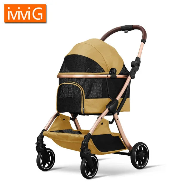 2-in-1 Folding Dog and Cat Stroller