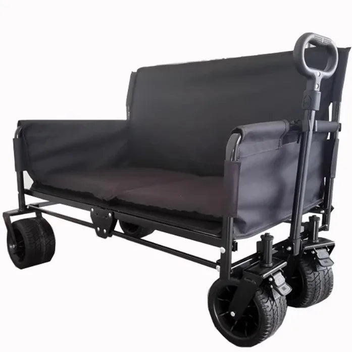 Jxft Multifunctional Four-wheel Metal Outdoor Folding Wagon Reclining Sofa Cart