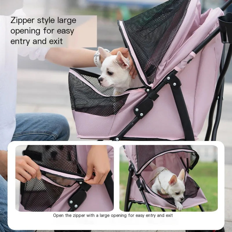 Supplier White Luxury Folding Air Buggy Dog Pram Pet Strollers For Outdoor Dog