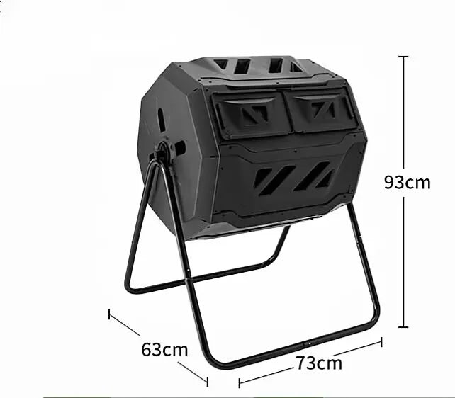 Other Garden Tools Dual Chamber Rotating Compost Turner Garden Rotary Compost Bin - 160 L Sliding Lids