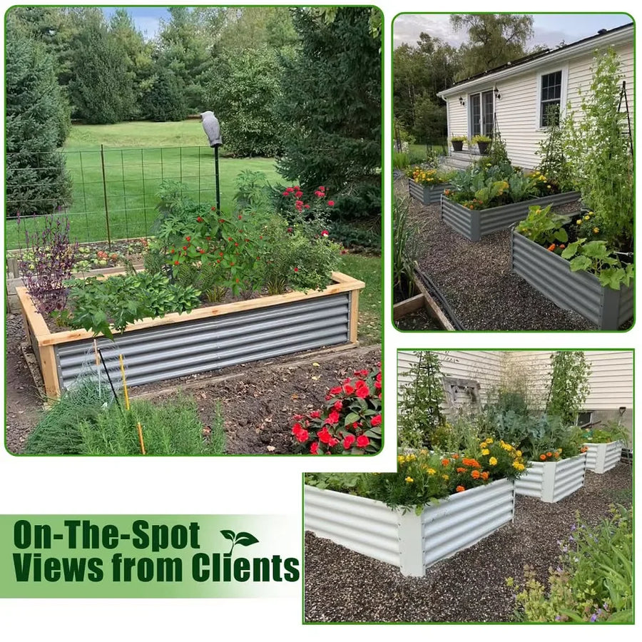 Galvanized Metal Raised Garden Bed Kit