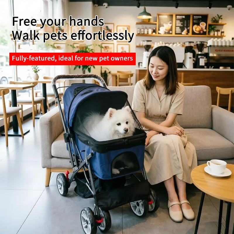 Cat Dog Portable Lightweight Pet Stroller