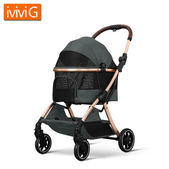 2-in-1 Folding Dog and Cat Stroller
