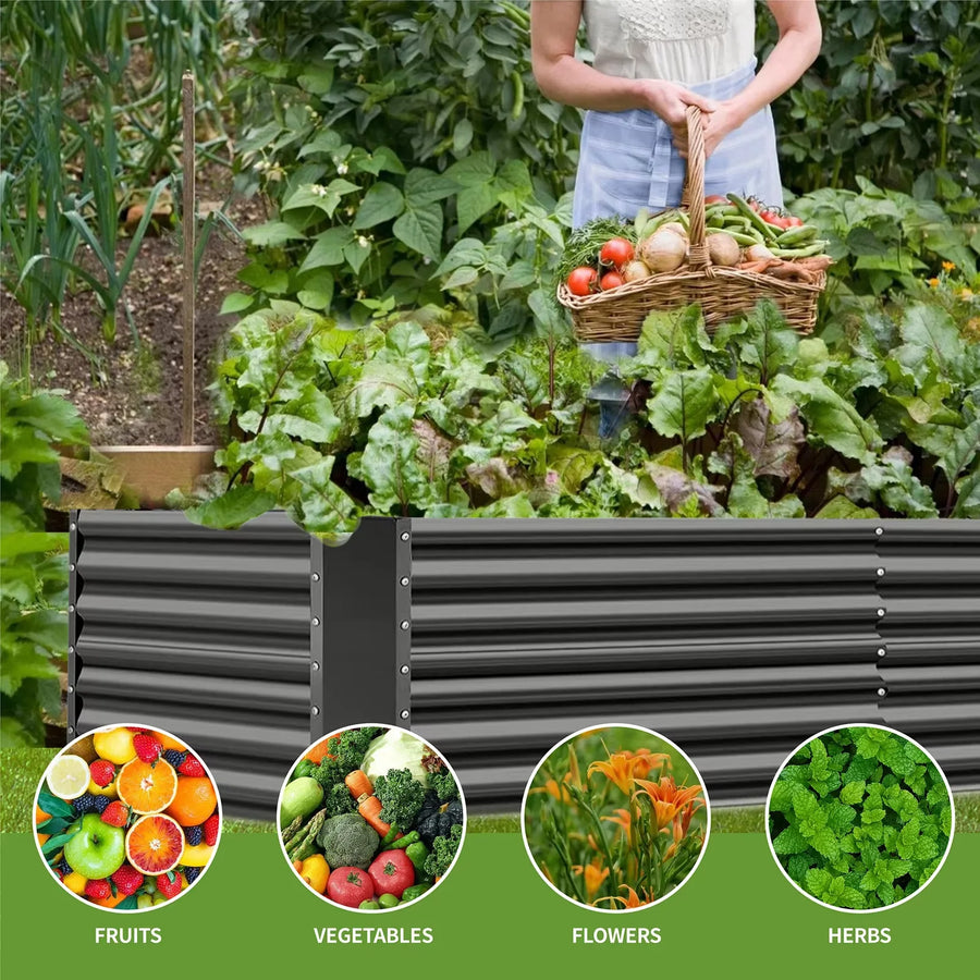 Galvanized Metal Raised Garden Bed Kit