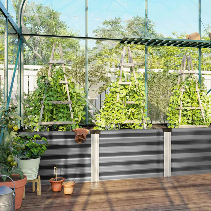 Custom Large Modern Metal Galvanized Raised Garden Beds Planter Boxes Set