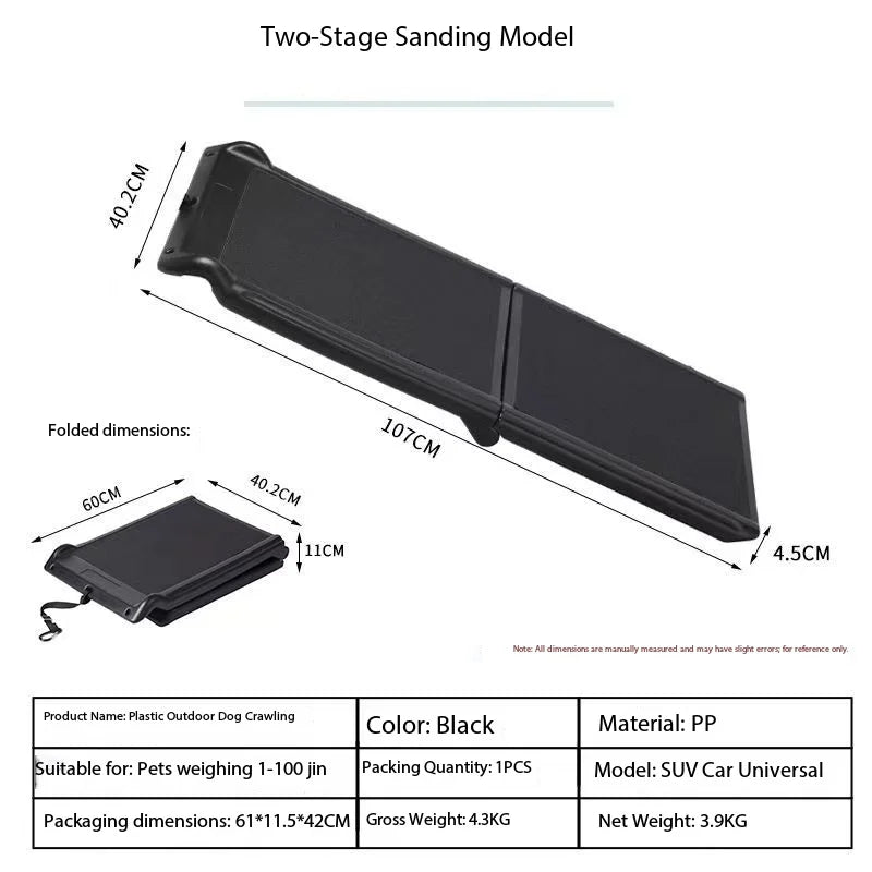 Pet Boarding Assistance Dog Car Ramp Foldable Eco-friendly Polypropylene 75kg