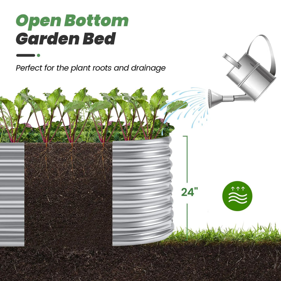 9in1 Modular Metal Raised Garden Beds Eco-friendly Powder Coated Galvanized Steel
