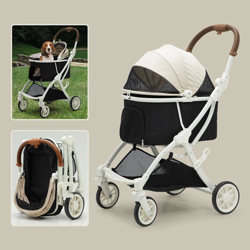 Pc26 Stable 4 Wheel Pet Wagon Cart Foldable Heavy Load Dog Trolley Portable