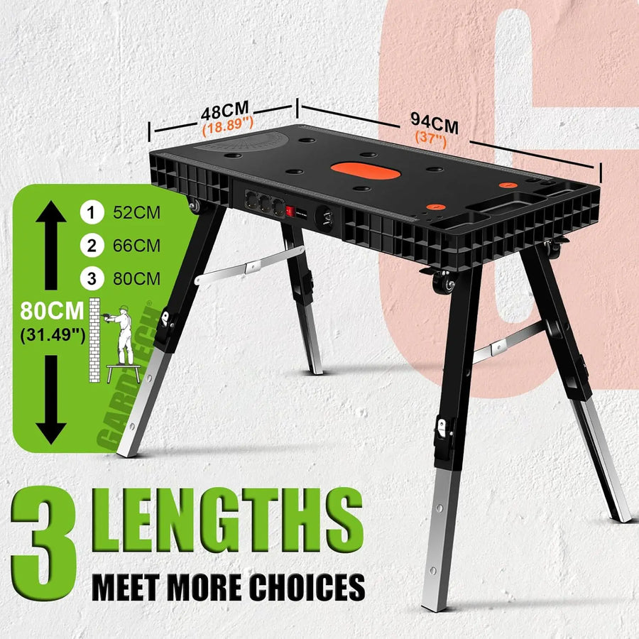 Working Telescopic Operating Table Steel Spider Leg Folding Telescopic Workbench