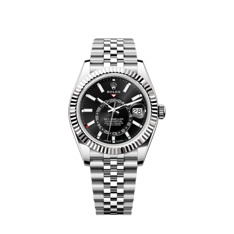 Sky-Dweller, 42mm, Oystersteel and 18k White Gold, Black, Jubilee, Ref# 336934-0008