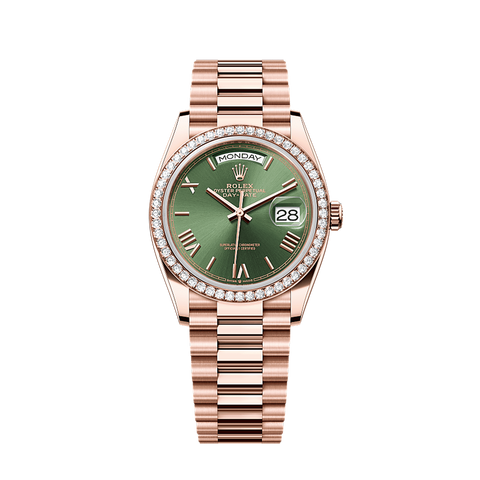Unworn 2025, Day-Date 36, 18k Everose Gold and Diamond-set, 36mm, Ref# 128345rbr-0085, box and papers